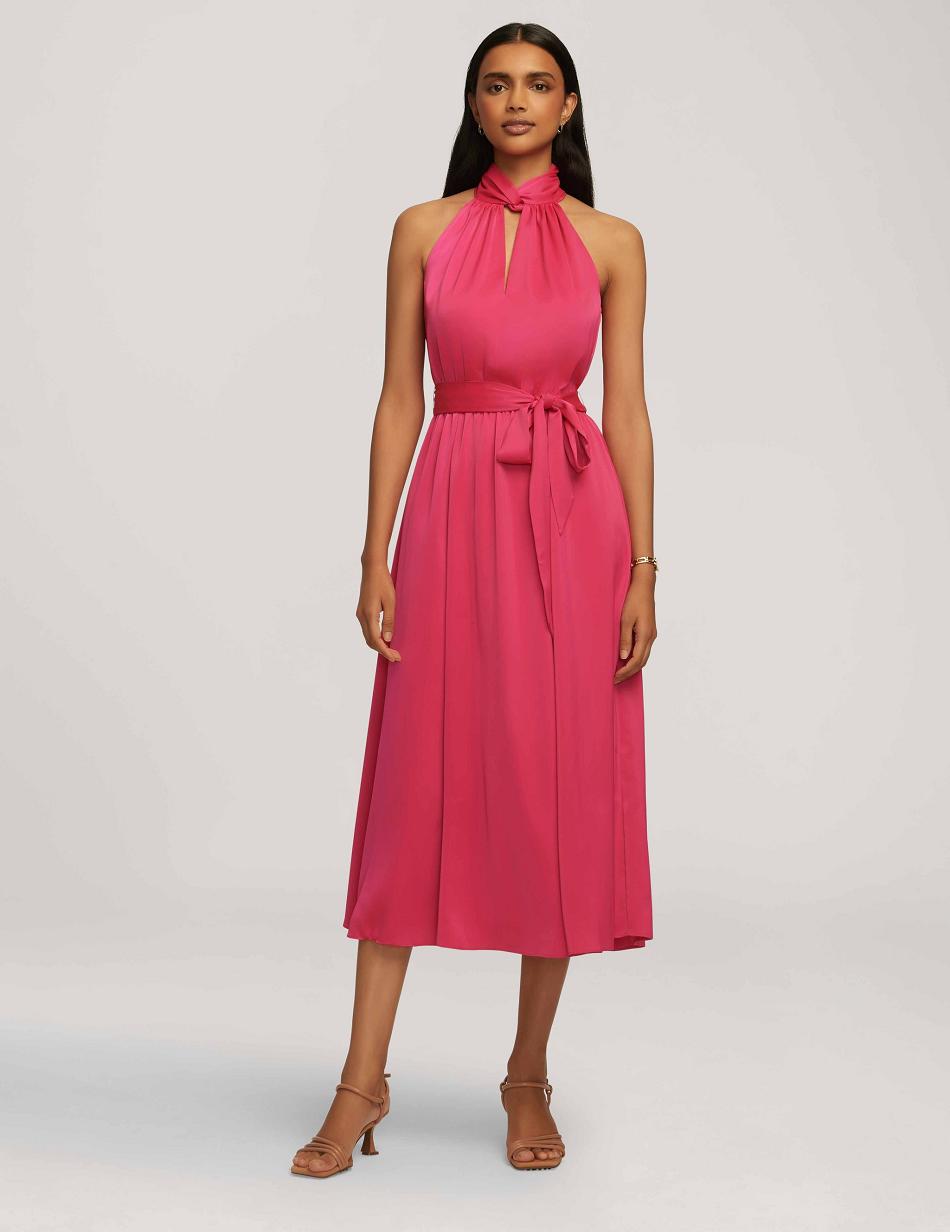 Peignoir Anne Klein Twist Neck Halter Midi   | MYW-1805964